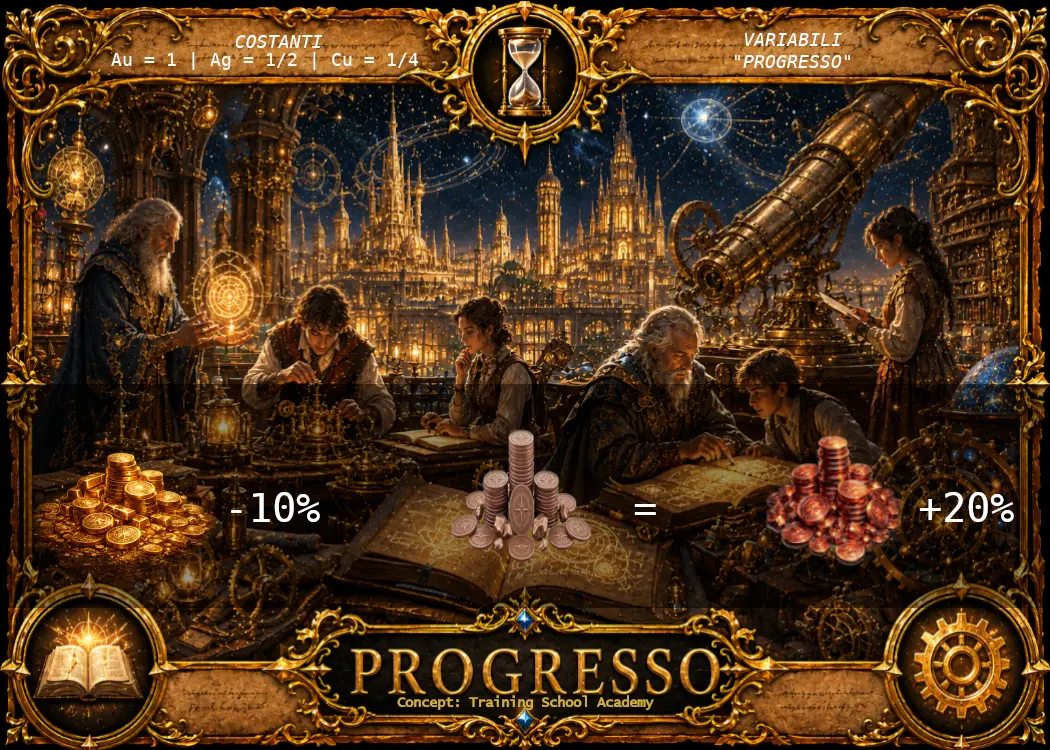 Carta Evento Progresso - Modificatore metalli gioco Custodi delle Terre Magiche