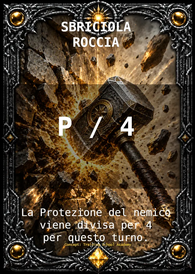 Carta Azione "Sbriciola Roccia" - Moltiplicatore gioco Custodi delle Terre Magiche