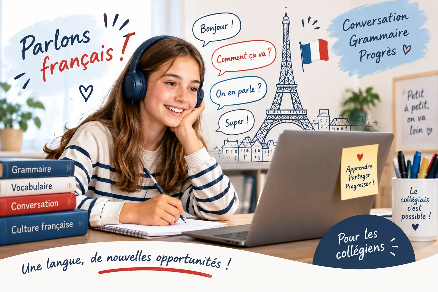 Conversazioni di francese online per ragazzi delle scuole medie