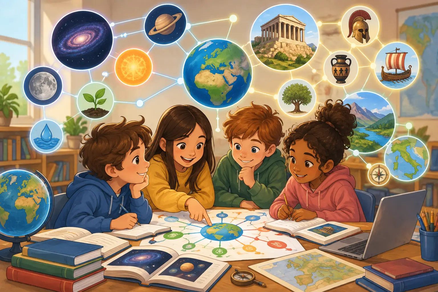 Storia, Geografia e Scienze per la quinta primaria: studiare collegando i concetti