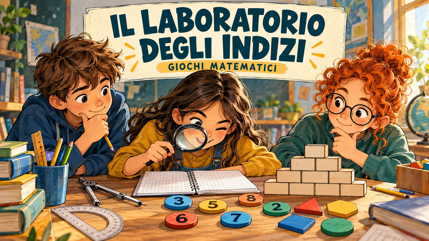 Giochi matematici quinta primaria: 12 enigmi nel laboratorio degli indizi